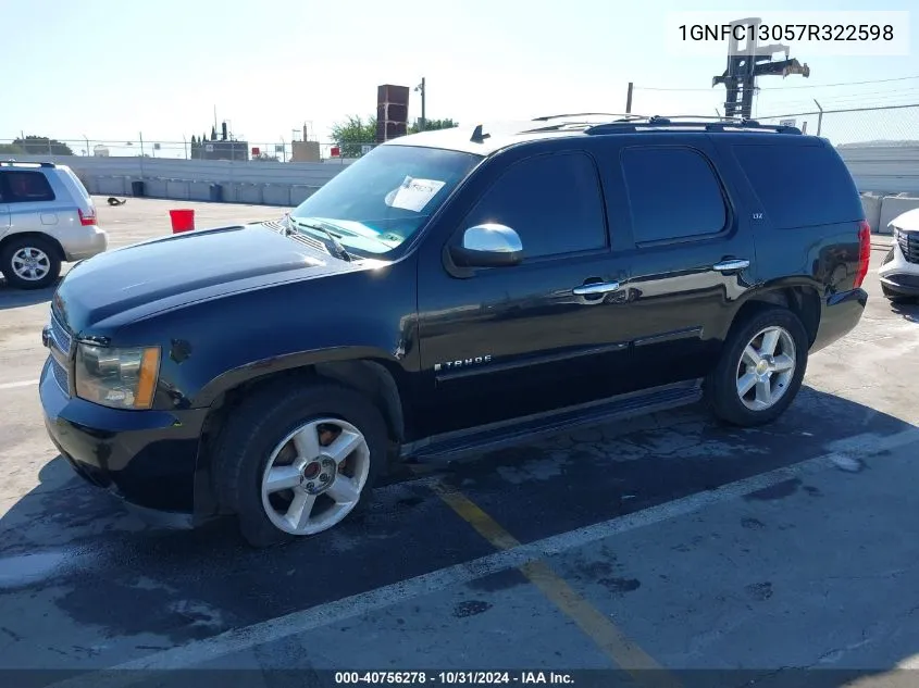 2007 Chevrolet Tahoe Ltz VIN: 1GNFC13057R322598 Lot: 40756278