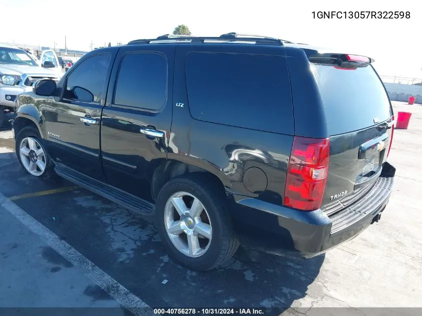 2007 Chevrolet Tahoe Ltz VIN: 1GNFC13057R322598 Lot: 40756278