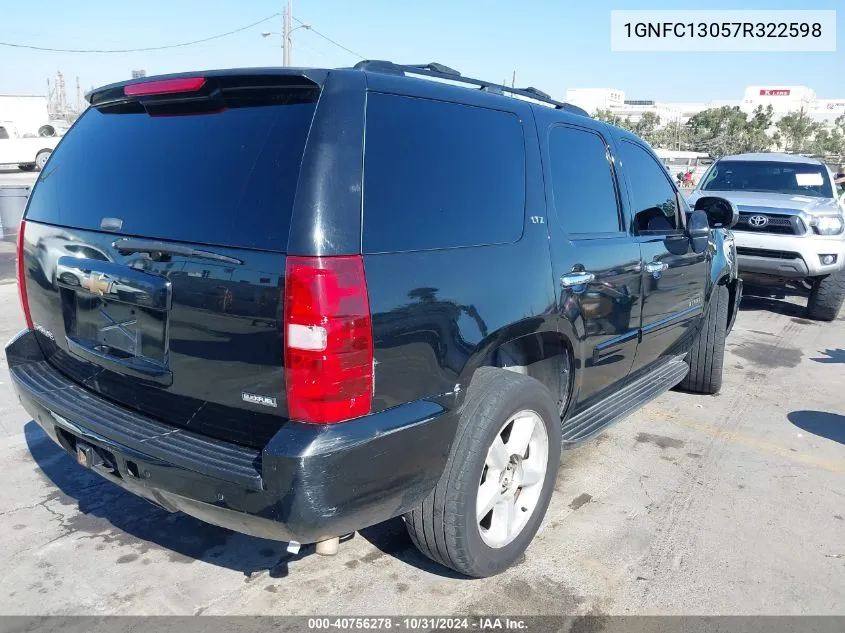 2007 Chevrolet Tahoe Ltz VIN: 1GNFC13057R322598 Lot: 40756278