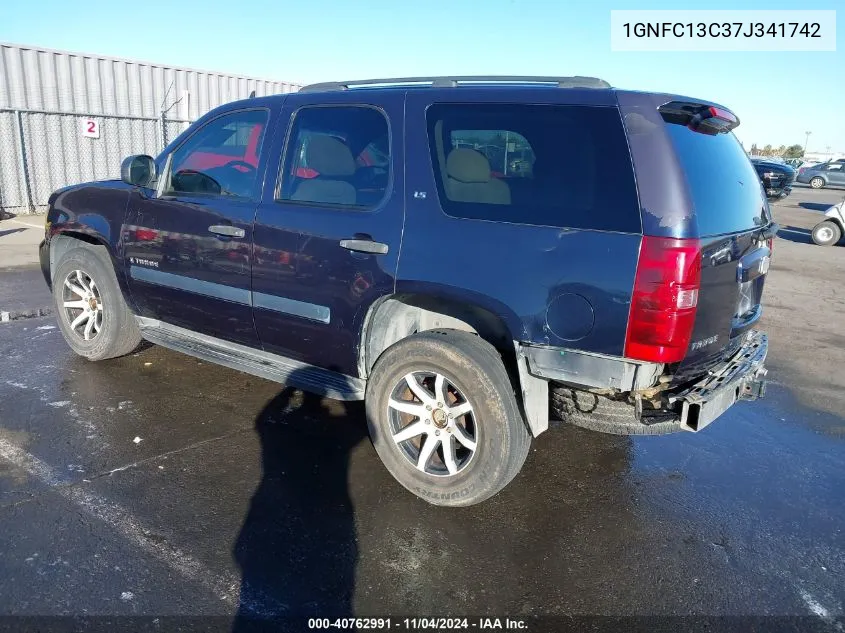 2007 Chevrolet Tahoe Ls VIN: 1GNFC13C37J341742 Lot: 40762991