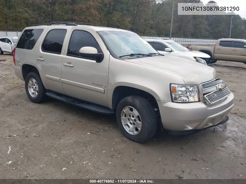 2007 Chevrolet Tahoe Lt VIN: 1GNFC13087R381290 Lot: 40776952