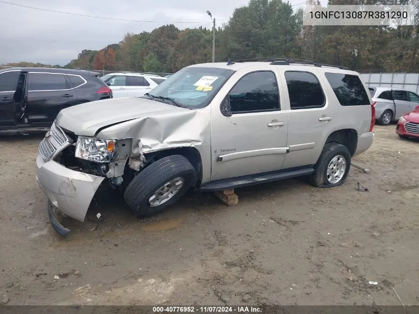 2007 Chevrolet Tahoe Lt VIN: 1GNFC13087R381290 Lot: 40776952