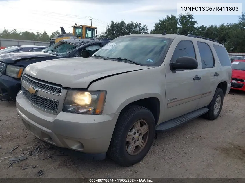 2007 Chevrolet Tahoe Ls VIN: 1GNFC13C67R411803 Lot: 40778874