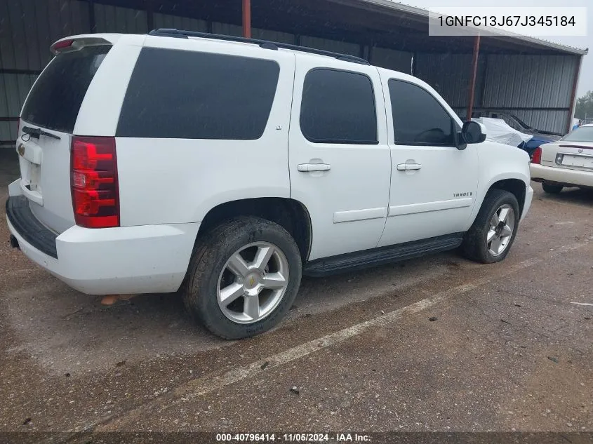 2007 Chevrolet Tahoe Lt VIN: 1GNFC13J67J345184 Lot: 40796414