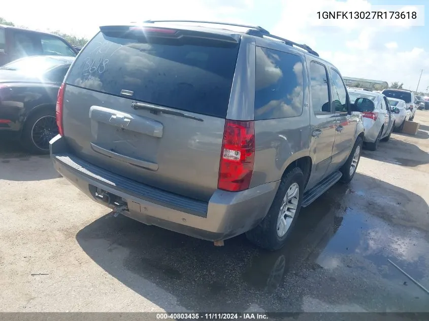 2007 Chevrolet Tahoe Ltz VIN: 1GNFK13027R173618 Lot: 40803435