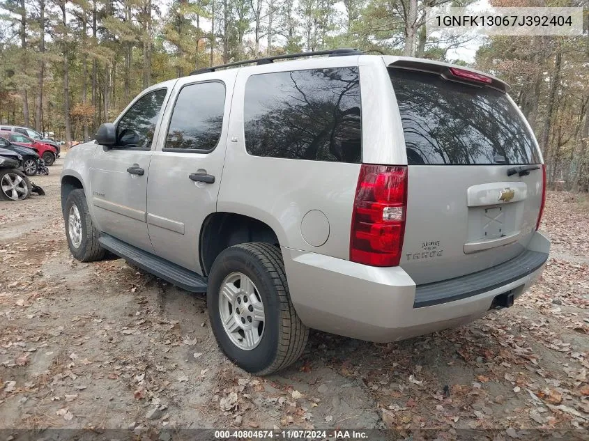 2007 Chevrolet Tahoe Ltz VIN: 1GNFK13067J392404 Lot: 40804674