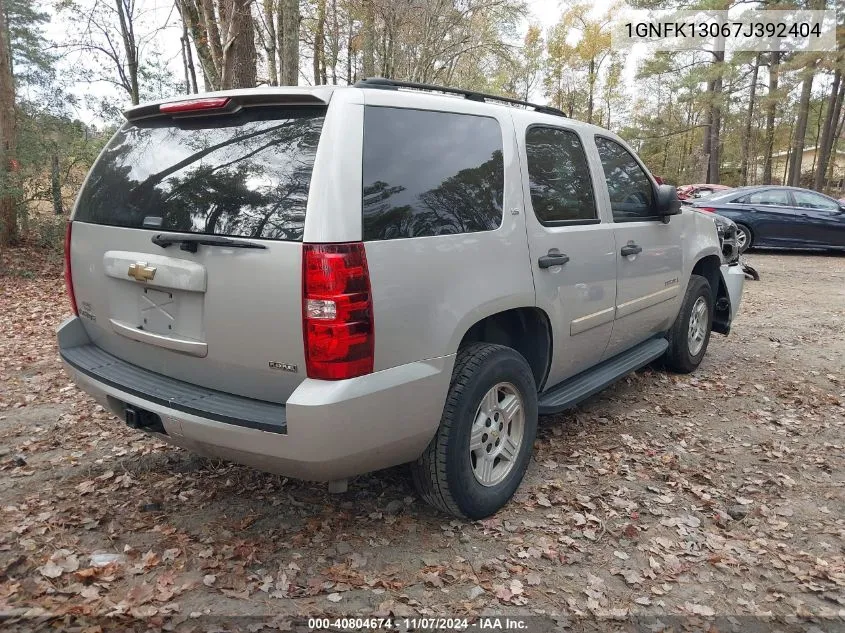 2007 Chevrolet Tahoe Ltz VIN: 1GNFK13067J392404 Lot: 40804674