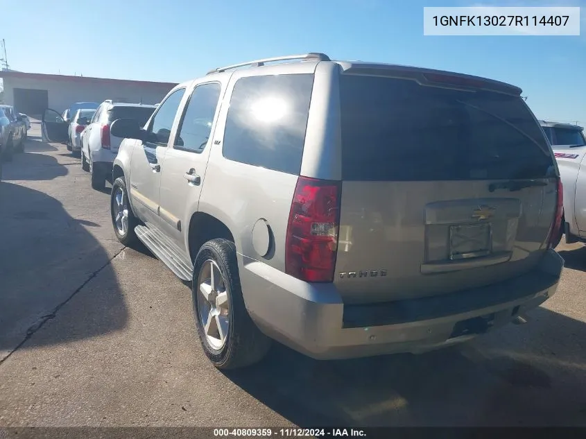 1GNFK13027R114407 2007 Chevrolet Tahoe Ltz