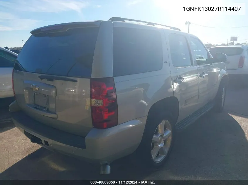 1GNFK13027R114407 2007 Chevrolet Tahoe Ltz