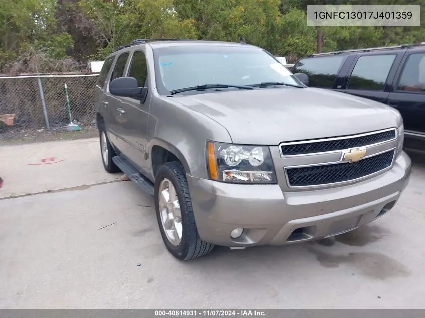 2007 Chevrolet Tahoe Lt VIN: 1GNFC13017J401359 Lot: 40814931