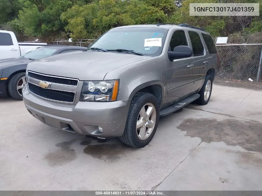 2007 Chevrolet Tahoe Lt VIN: 1GNFC13017J401359 Lot: 40814931