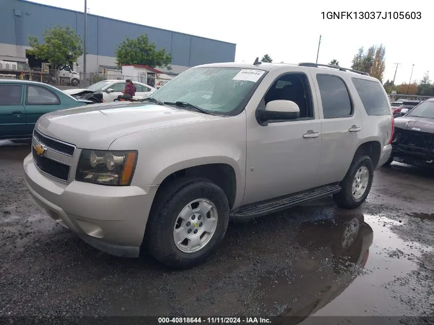 2007 Chevrolet Tahoe Lt VIN: 1GNFK13037J105603 Lot: 40818644