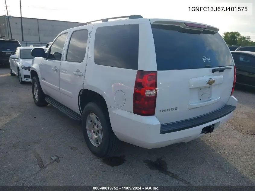 2007 Chevrolet Tahoe Lt VIN: 1GNFC13J67J401575 Lot: 40819752