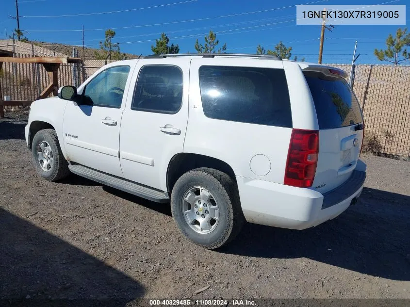 2007 Chevrolet Tahoe Lt VIN: 1GNFK130X7R319005 Lot: 40829485