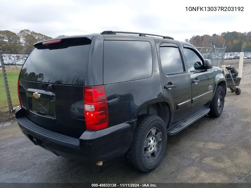 2007 Chevrolet Tahoe Lt VIN: 1GNFK13037R203192 Lot: 40833138