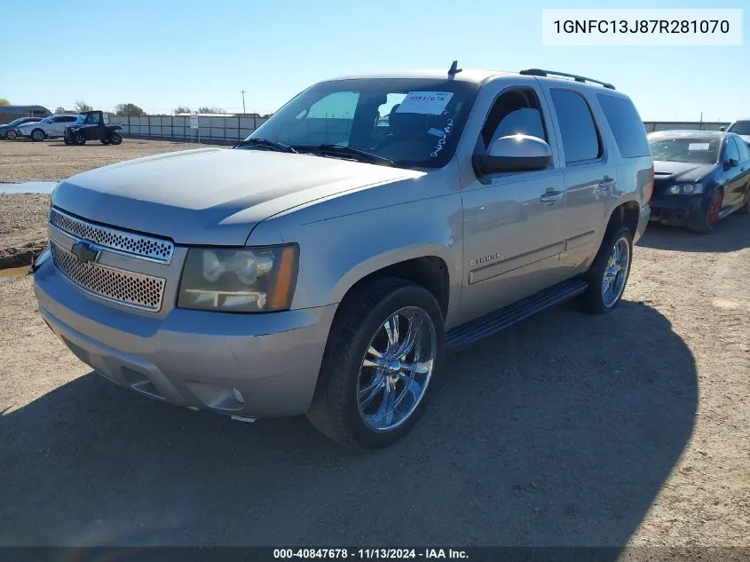 2007 Chevrolet Tahoe Lt VIN: 1GNFC13J87R281070 Lot: 40847678