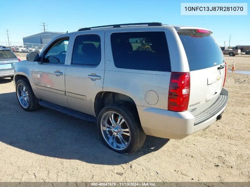 2007 Chevrolet Tahoe Lt VIN: 1GNFC13J87R281070 Lot: 40847678