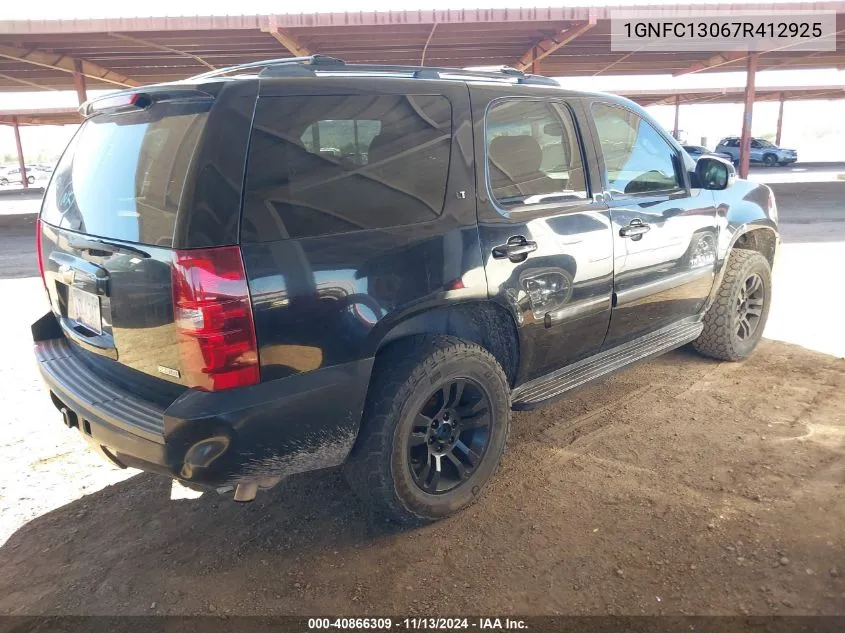 2007 Chevrolet Tahoe Lt VIN: 1GNFC13067R412925 Lot: 40866309