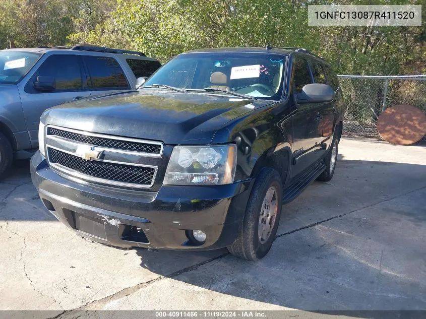 2007 Chevrolet Tahoe Lt VIN: 1GNFC13087R411520 Lot: 40911466