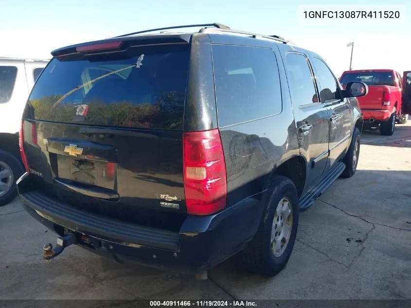 2007 Chevrolet Tahoe Lt VIN: 1GNFC13087R411520 Lot: 40911466