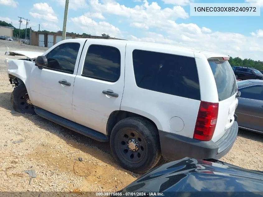 2008 Chevrolet Tahoe Police VIN: 1GNEC030X8R240972 Lot: 39775885