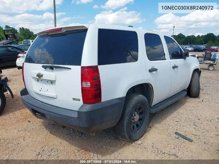 2008 Chevrolet Tahoe Police VIN: 1GNEC030X8R240972 Lot: 39775885