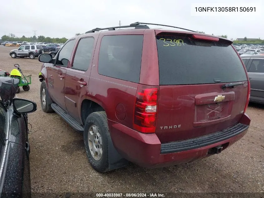 1GNFK13058R150691 2008 Chevrolet Tahoe Lt