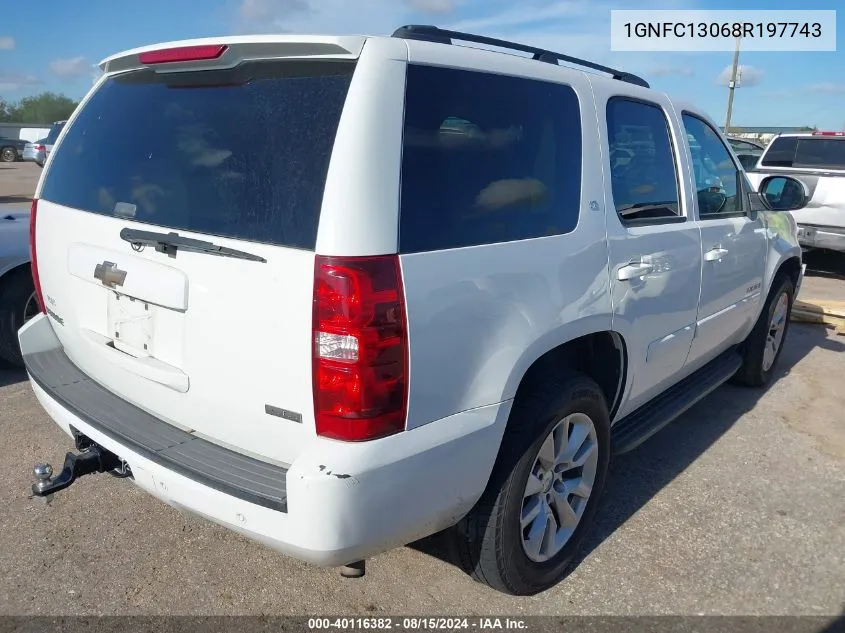 2008 Chevrolet Tahoe Lt VIN: 1GNFC13068R197743 Lot: 40116382