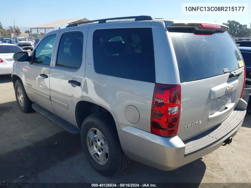 2008 Chevrolet Tahoe Ls VIN: 1GNFC13C08R215177 Lot: 40126534