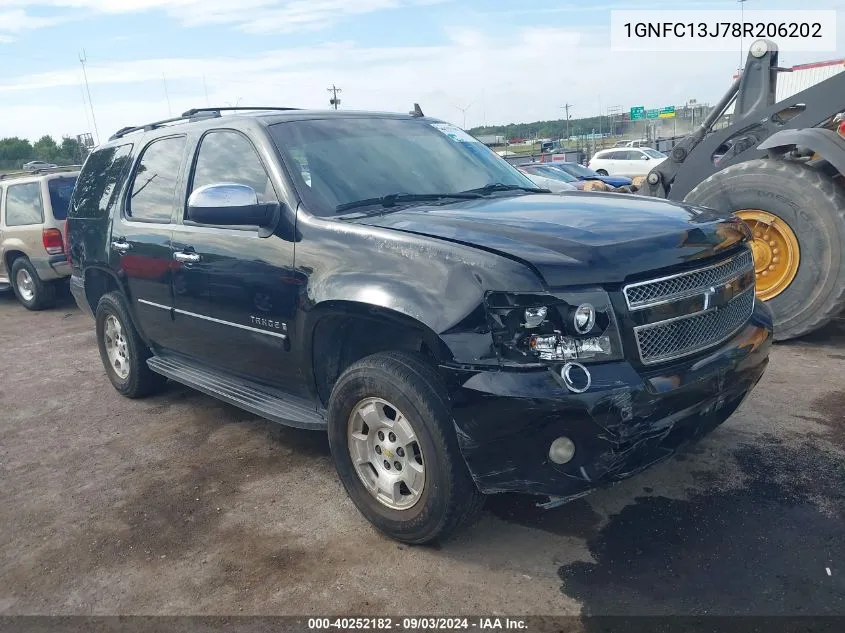 2008 Chevrolet Tahoe Lt VIN: 1GNFC13J78R206202 Lot: 40252182