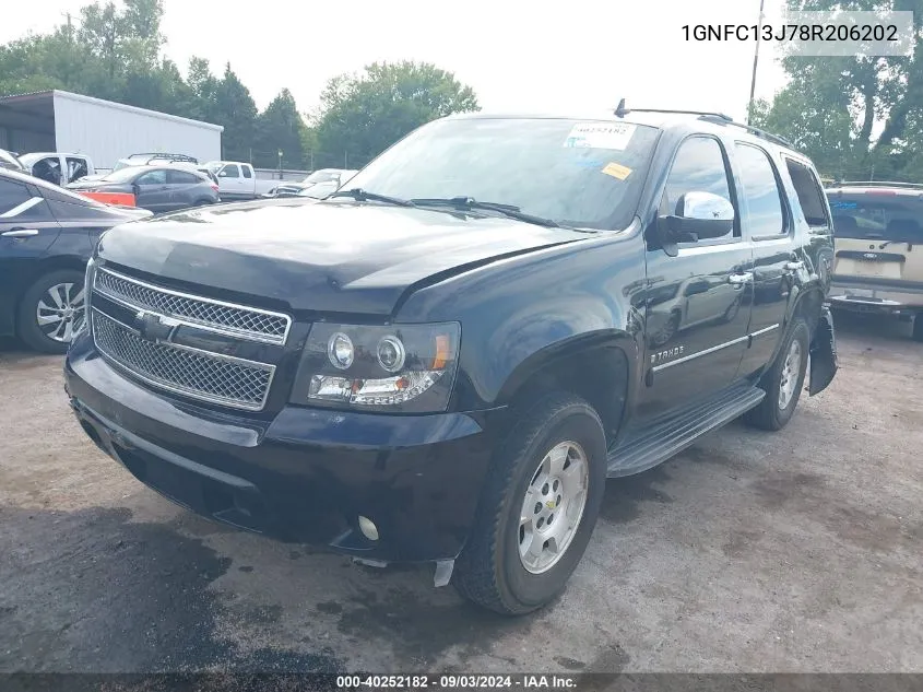 2008 Chevrolet Tahoe Lt VIN: 1GNFC13J78R206202 Lot: 40252182