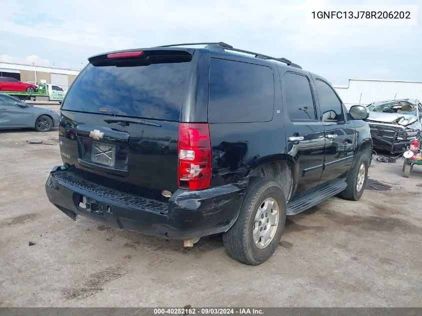 2008 Chevrolet Tahoe Lt VIN: 1GNFC13J78R206202 Lot: 40252182