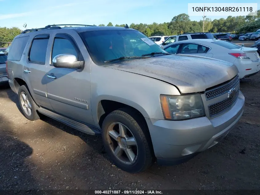 2008 Chevrolet Tahoe K1500 VIN: 1GNFK13048R261118 Lot: 40271887