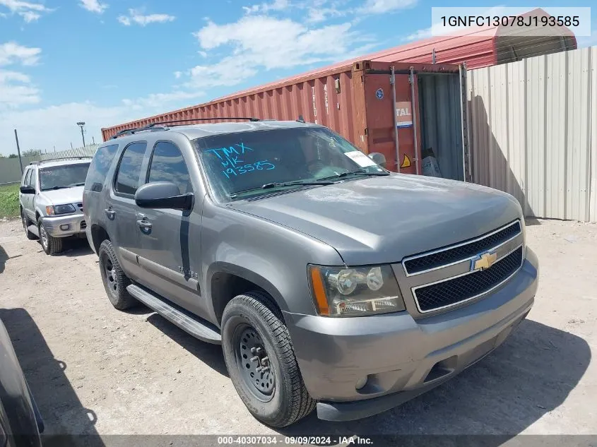 1GNFC13078J193585 2008 Chevrolet Tahoe Lt