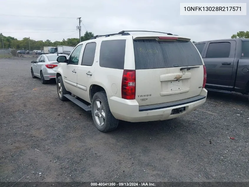 2008 Chevrolet Tahoe Ltz VIN: 1GNFK13028R217571 Lot: 40341350