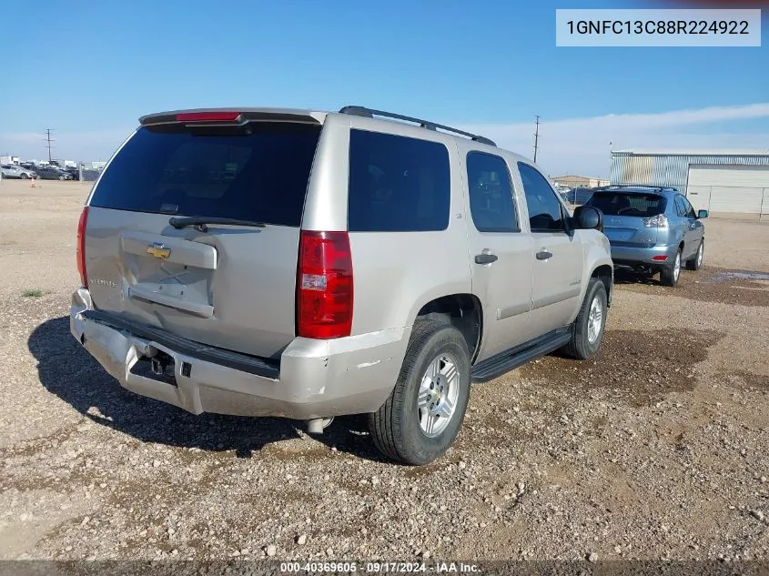 2008 Chevrolet Tahoe Ls VIN: 1GNFC13C88R224922 Lot: 40369605