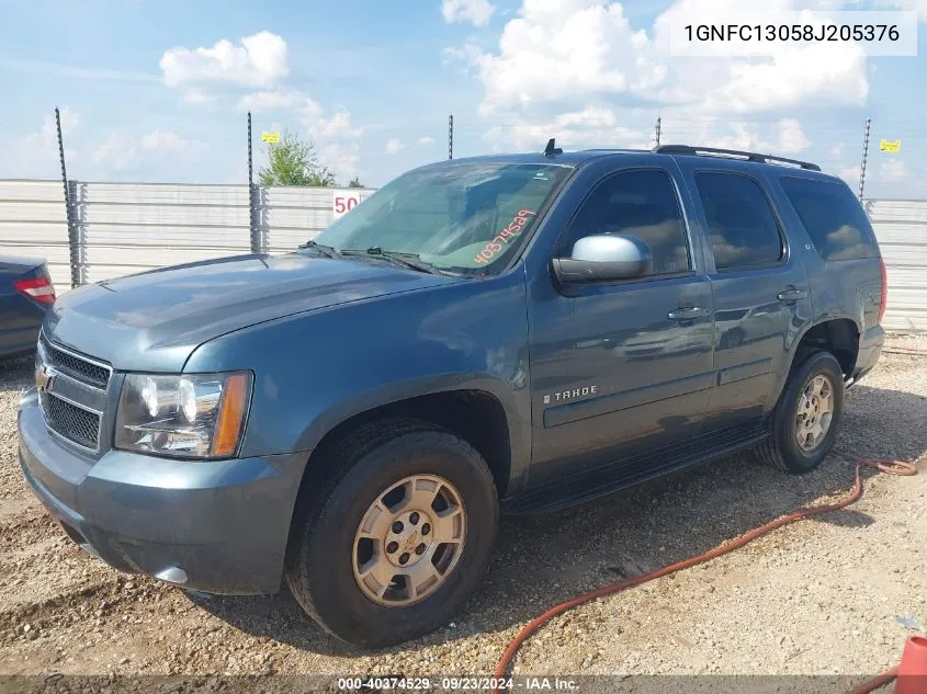 2008 Chevrolet Tahoe Lt VIN: 1GNFC13058J205376 Lot: 40374529