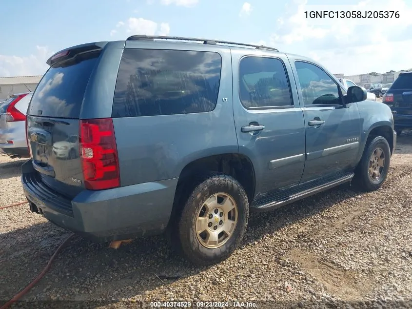 2008 Chevrolet Tahoe Lt VIN: 1GNFC13058J205376 Lot: 40374529