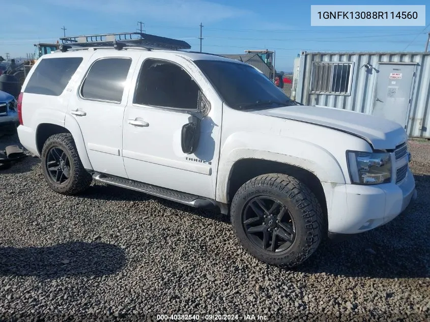 2008 Chevrolet Tahoe Lt VIN: 1GNFK13088R114560 Lot: 40382540