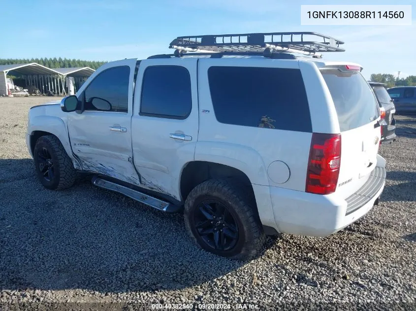 2008 Chevrolet Tahoe Lt VIN: 1GNFK13088R114560 Lot: 40382540