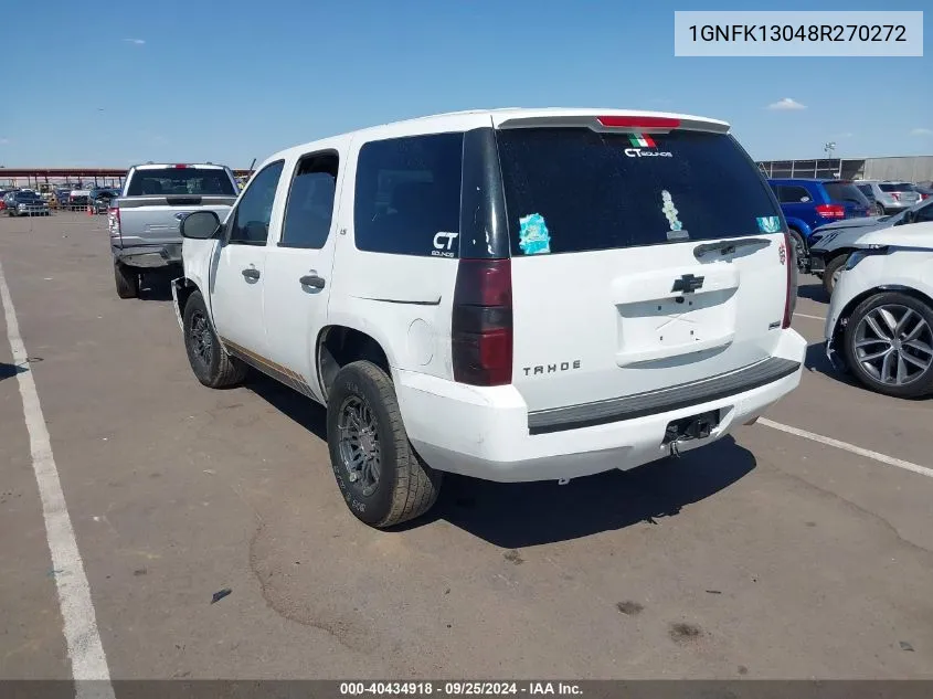 2008 Chevrolet Tahoe Commercial Fleet VIN: 1GNFK13048R270272 Lot: 40434918