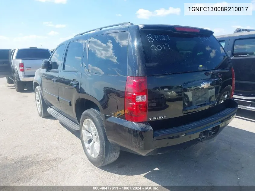 2008 Chevrolet Tahoe Lt VIN: 1GNFC13008R210017 Lot: 40477811