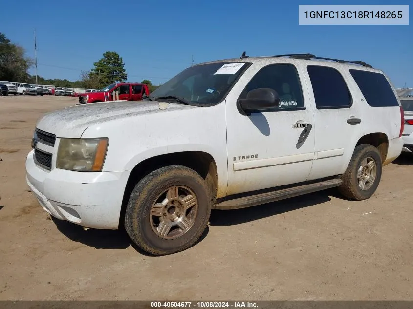 2008 Chevrolet Tahoe Ls VIN: 1GNFC13C18R148265 Lot: 40504677