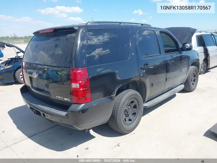 2008 Chevrolet Tahoe K1500 VIN: 1GNFK13058R170567 Lot: 40518693