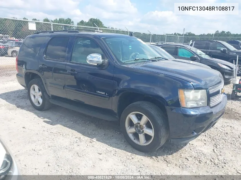 2008 Chevrolet Tahoe C1500 VIN: 1GNFC13048R108817 Lot: 40521629