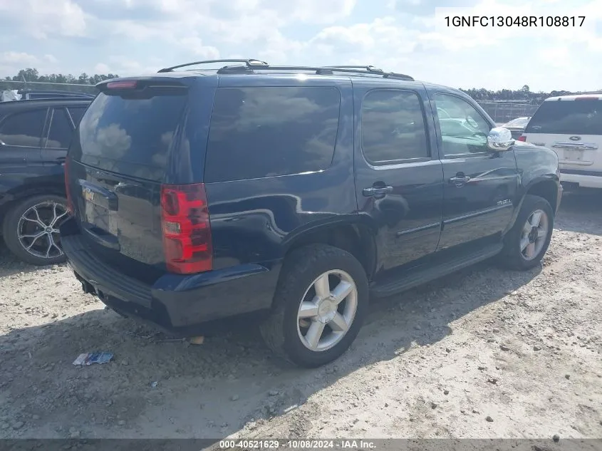 2008 Chevrolet Tahoe C1500 VIN: 1GNFC13048R108817 Lot: 40521629