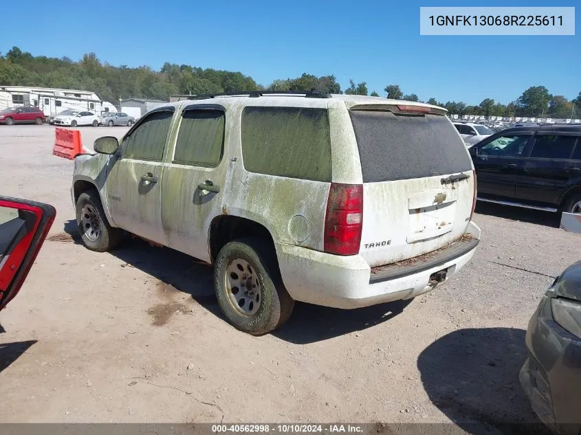 2008 Chevrolet Tahoe Ls VIN: 1GNFK13068R225611 Lot: 40562998