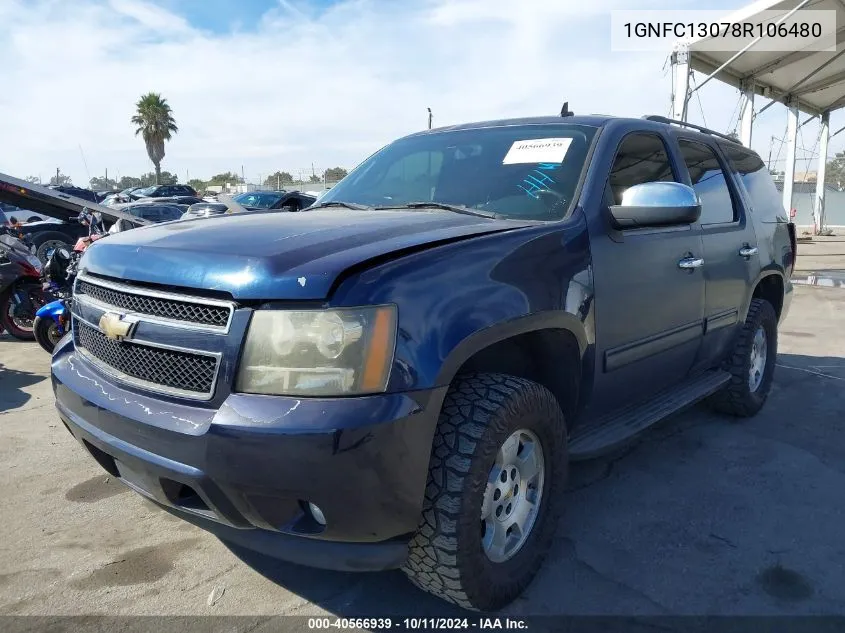 2008 Chevrolet Tahoe Lt VIN: 1GNFC13078R106480 Lot: 40566939