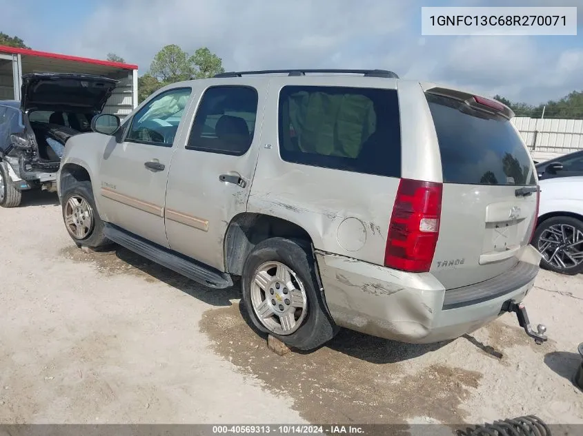 2008 Chevrolet Tahoe Ls VIN: 1GNFC13C68R270071 Lot: 40569313