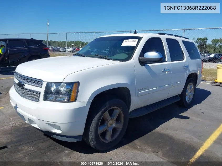 2008 Chevrolet Tahoe Lt VIN: 1GNFC13068R222088 Lot: 40579620